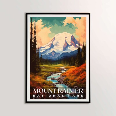 Mount Rainier National Park Poster, Travel Art, Office Poster, Home Decor | S6 - image2